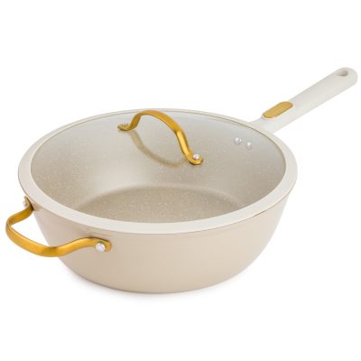 Thyme & Table Granite Collection 5QT Sauté Pan Non-Stick - Taupe & Gold