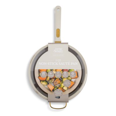 Thyme & Table Granite Collection 5QT Sauté Pan Non-Stick - Taupe & Gold - Image 2